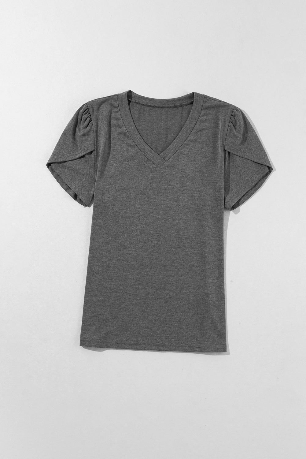 Petal Sleeve V Neck T Shirt