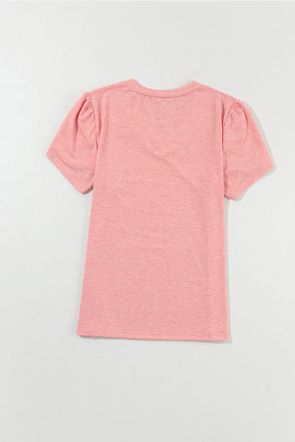 Petal Sleeve V Neck T Shirt