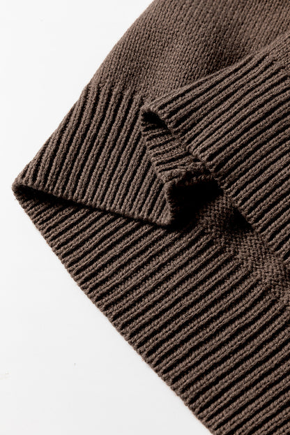 Beige Open Knit Drop Shoulder Sweater Cardigan