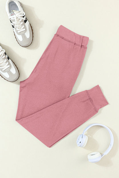 Moss Green Drawstring Waist Pocketed Joggers
