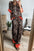 Brown Animal Print Color Contrast Edge Loose Fit Pants Set