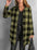 Brown Turn-down Collar Plaid Shirt Coat