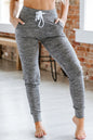 Moss Green Drawstring Waist Pocketed Joggers