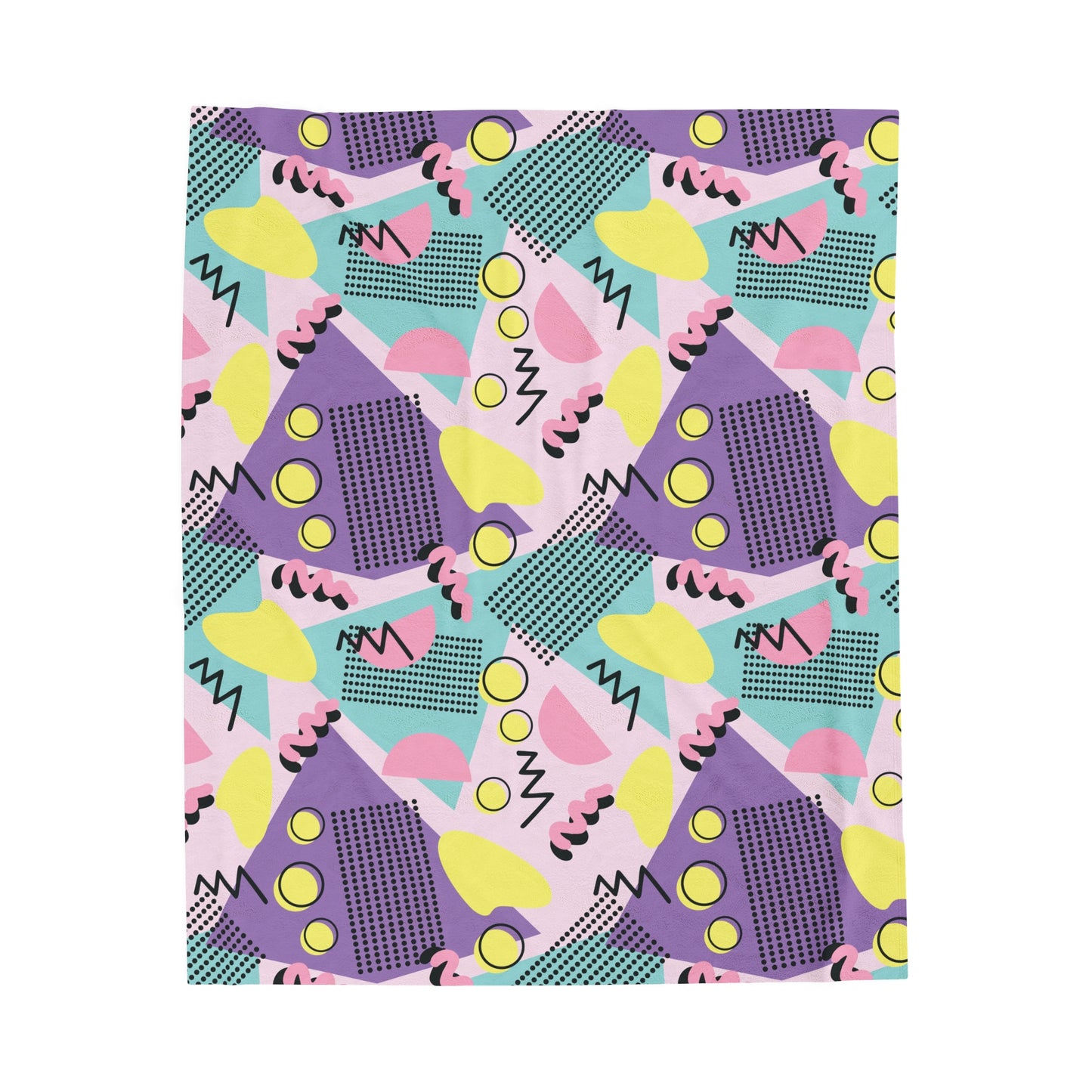Vintage 80s Pattern Velveteen Plush Blanket