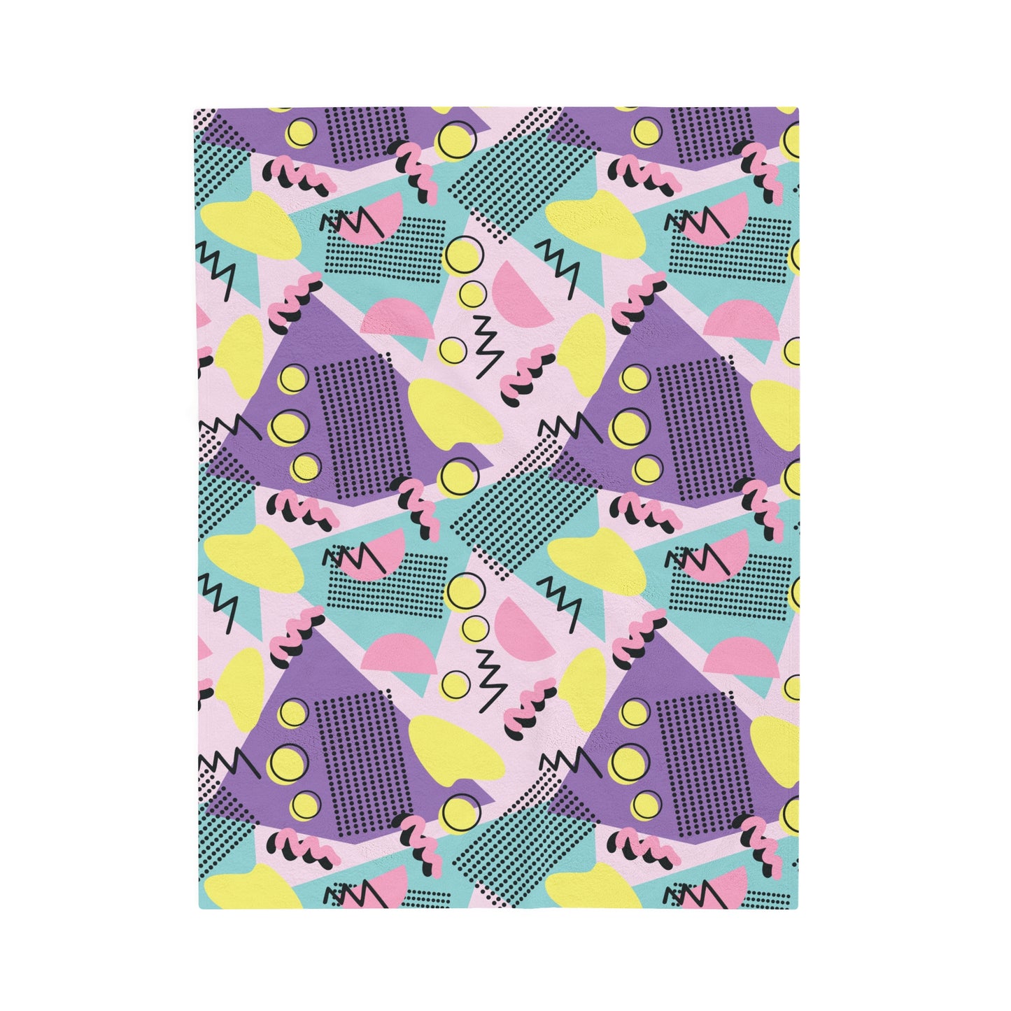 Vintage 80s Pattern Velveteen Plush Blanket