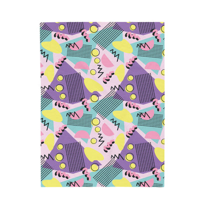 Vintage 80s Pattern Velveteen Plush Blanket