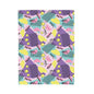 Vintage 80s Pattern Velveteen Plush Blanket