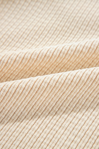 Chestnut Corduroy Flap Pocket Button Up Shacket