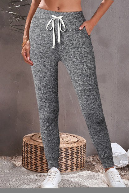 Moss Green Drawstring Waist Pocketed Joggers