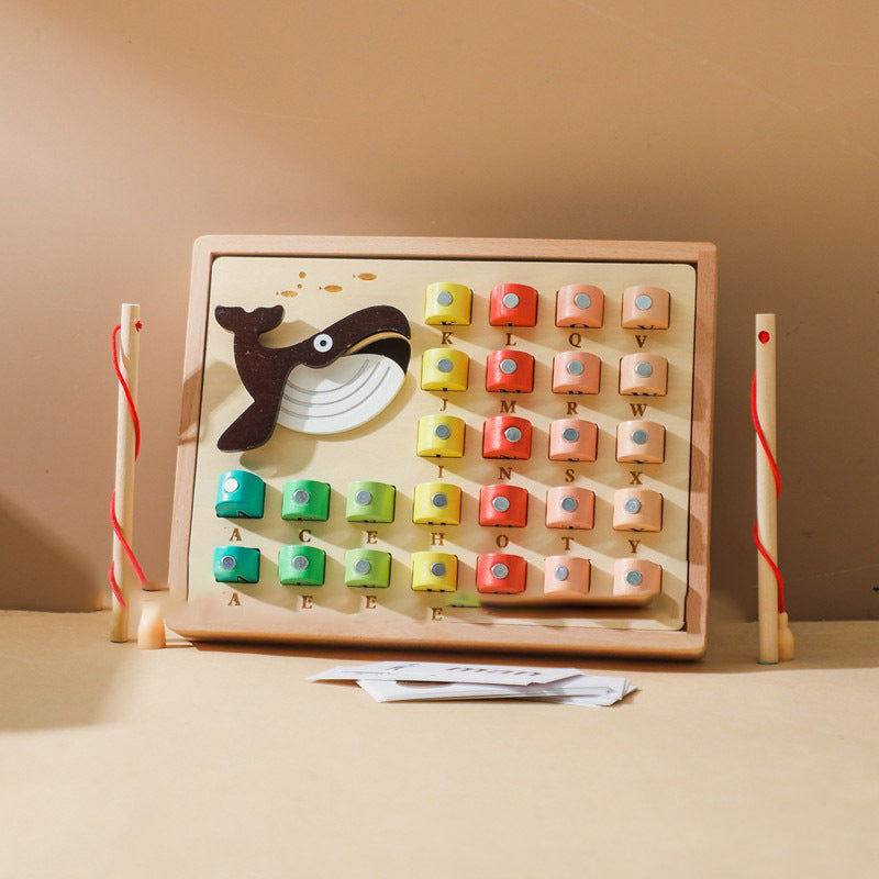Simple Children's Wooden Fishing Puzzle Toy