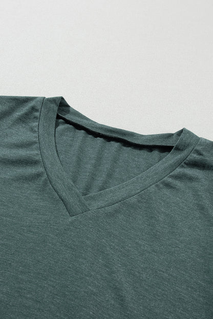 Petal Sleeve V Neck T Shirt