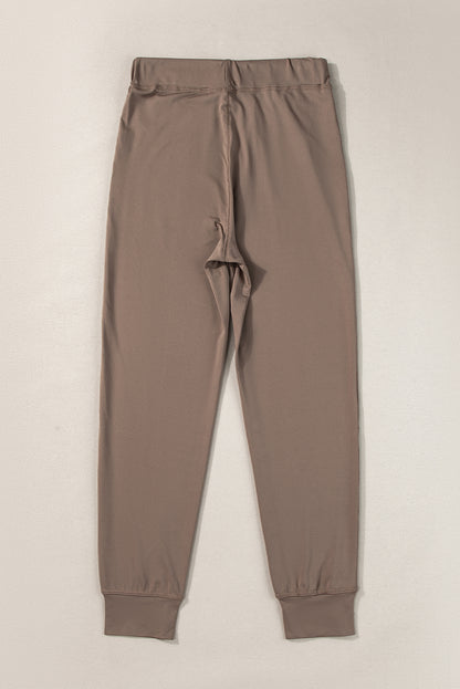 Moss Green Drawstring Waist Pocketed Joggers