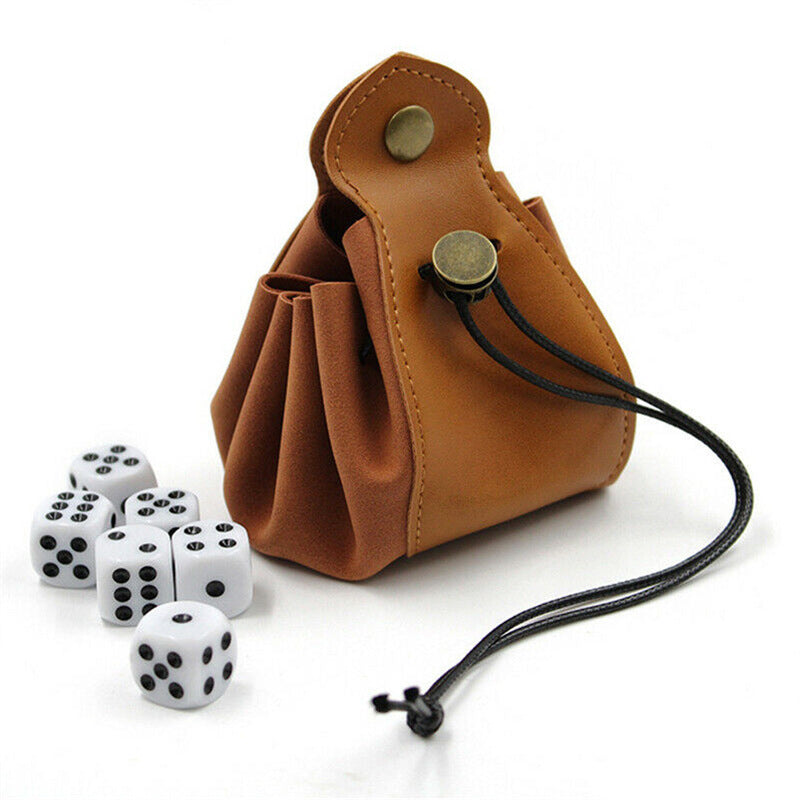 Leather Game Sieve Organizer Drawstring Pocket