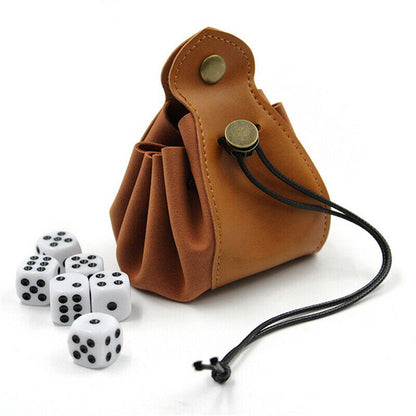 Leather Game Sieve Organizer Drawstring Pocket