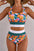 Green Floral Print Racerback Cutout High Waist 2pcs Bikini