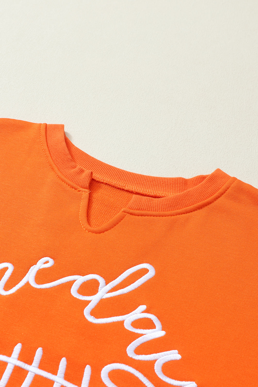 Orange Game Day Lettering Football Notched Neck Sweatshirt