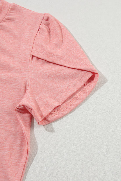 Petal Sleeve V Neck T Shirt