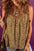 Brown Eyelet Knit Yoke Patchwork Printed Flowy Fit Tank Top