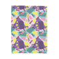 Vintage 80s Pattern Velveteen Plush Blanket