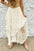 Beige Lace Cascading Tiered High Waist Maxi Skirt