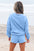 Bonbon Striped Accent Pullover and Shorts Two Piece Casual Set