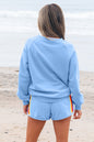 Bonbon Striped Accent Pullover and Shorts Two Piece Casual Set