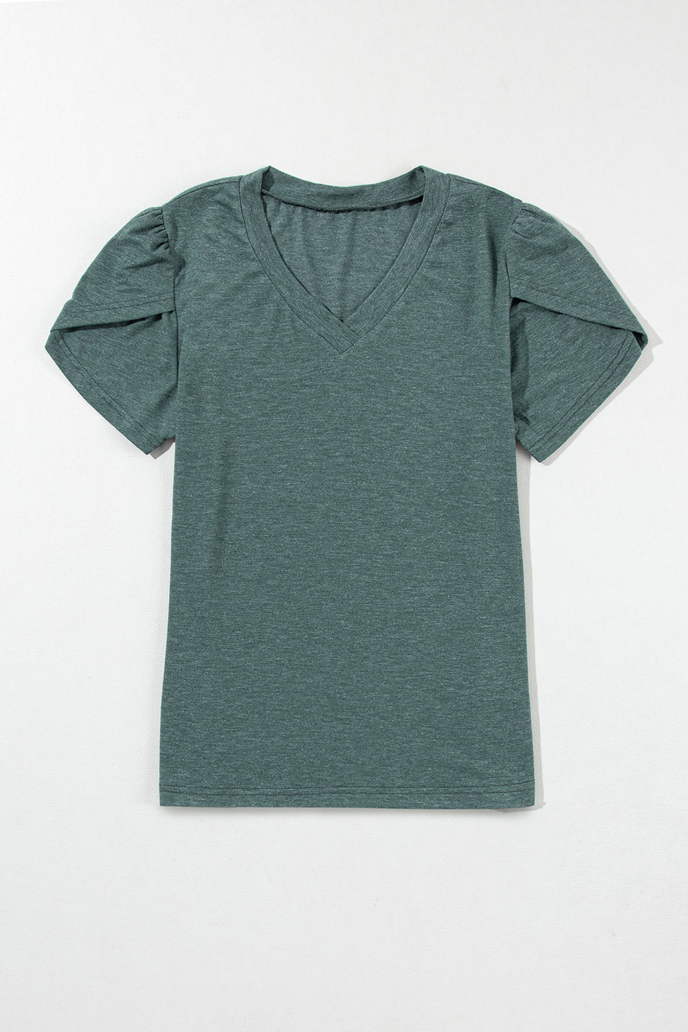 Petal Sleeve V Neck T Shirt