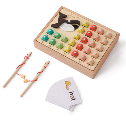 Simple Children's Wooden Fishing Puzzle Toy