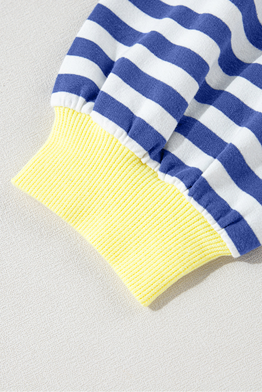 Green Stripe Oversized Contrast Trim Pullover Sweatshirt