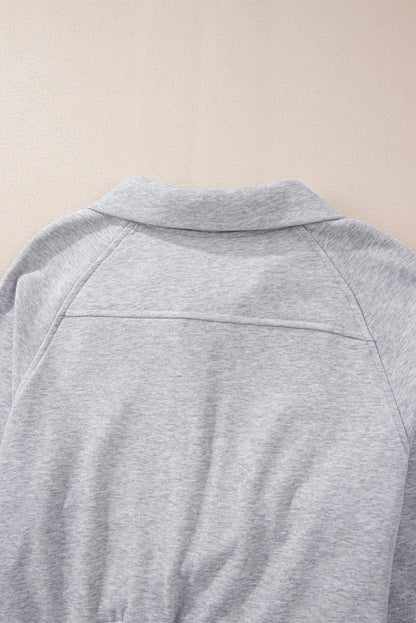 Valerian Quarter Zip Stand Neck Kangaroo Pocket Sweatshirt