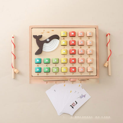Simple Children's Wooden Fishing Puzzle Toy