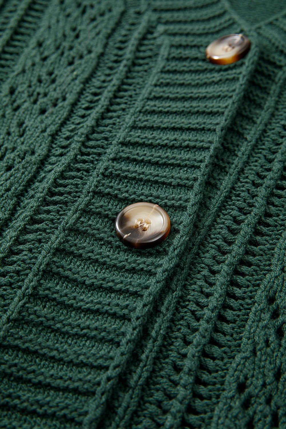 Beige Open Knit Drop Shoulder Sweater Cardigan