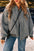 Medium Grey Fuzzy Zip Up Pocketed Sleeve Jacket