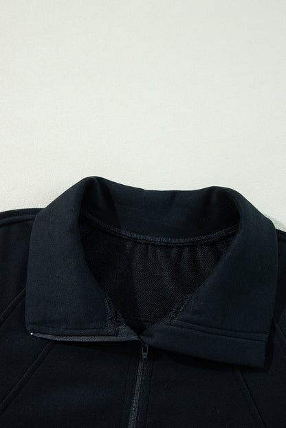 Valerian Quarter Zip Stand Neck Kangaroo Pocket Sweatshirt