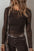 Black Mesh Long Sleeve Slim Fit Bodysuit Illusion Shirt