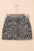 Khaki Leopard Denim Mini Skirt