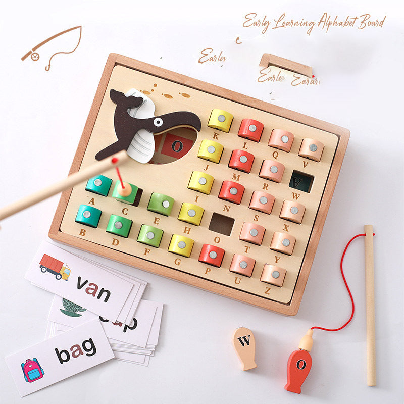 Simple Children's Wooden Fishing Puzzle Toy
