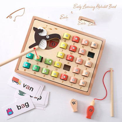 Simple Children's Wooden Fishing Puzzle Toy