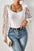 White Frenchy Contrast Lace Bishop Sleeve Bodysuit