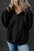 Black Zip-up Stand Neck Kangaroo Pocket Sweatshirt