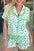 Green Clover Printed Short Sleeve and Ruffled Shorts Pajama Set