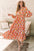 Multicolor Boho Floral Collared Long Sleeve Ruffled Dress
